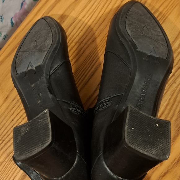 Aquatalia Prisca Black Italian Calf Leather Moto Goth Stud Heel Boot Shoe SZ 9M - Picture 6 of 11